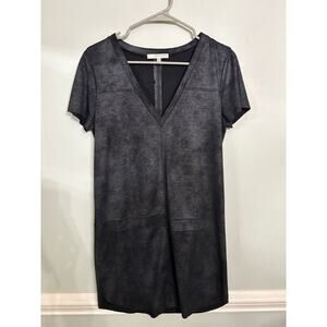 Lavender Brown Black V-Neck Shift Dress | Made in USA | Size Small